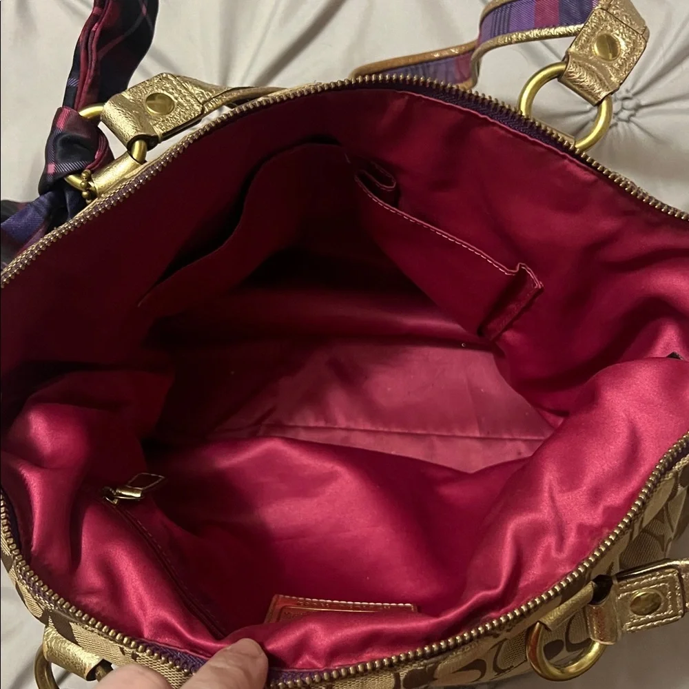 Coach Poppy classic tan and purple tartan large tote (lot of 2, not separating) - Picture 14 of 16